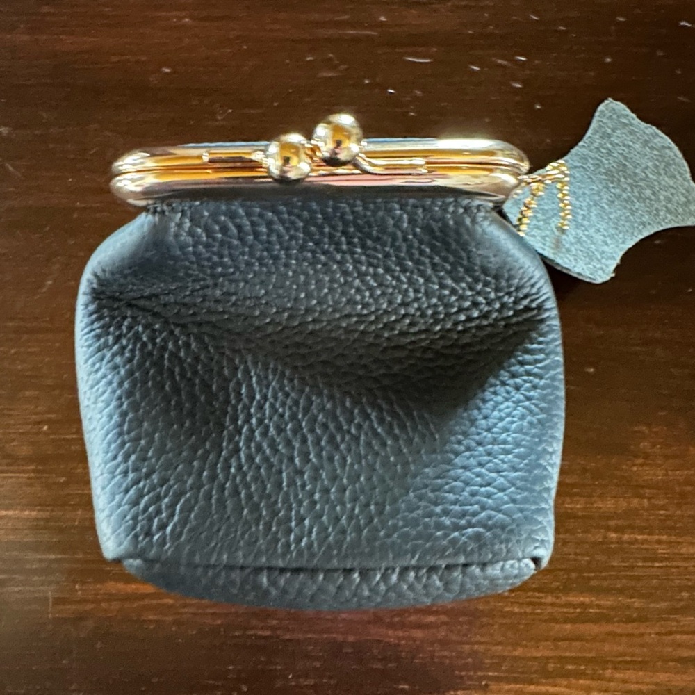 Black Leather Coin Purse